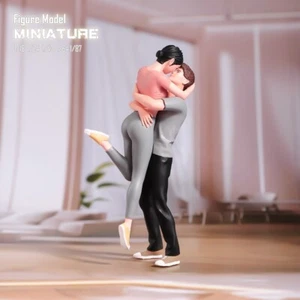 Resina 1/18 Dulce Besos Pareja Escena Pintada Diorama Miniatura Figura Muñeca Juguetes - Imagen 1 de 8