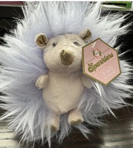 NWT 6” FAO Schwartz Sparklers Purple/Gold Furry Hedgehog Plush Stuffed Animal - Picture 1 of 2