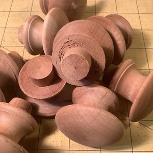 6 NEW UNFINISHED Cherry 2” ROUND WOOD CABINET KNOBS INV-BX23 - Picture 1 of 10