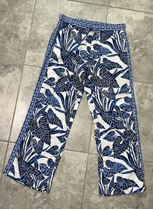 Tommy Bahama Rayon Pull On Wide Leg Hose Taschen Tropical Floral Blau S - Bild 1 von 11