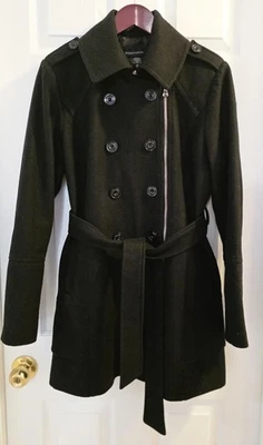 Blazer Abrigo Guisante Moda International Para Mujer Mezcla de Lana Doble Pecho TALLA L NEGRO Foto 1 de 4