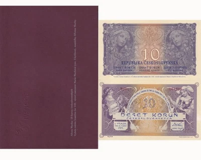 Czechoslovakia 10 Korun 1919/2020 Commemorative Official Reprint W/Folder UNC - Image 1 of 4