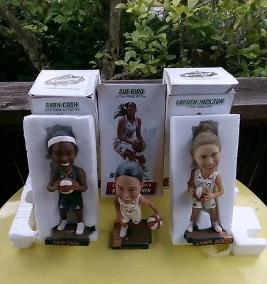 Seattle Storm Sue Bird Swin Cash & Lauran Jackson WNBA Bobblehead Collection  - Imagem 1 de 4