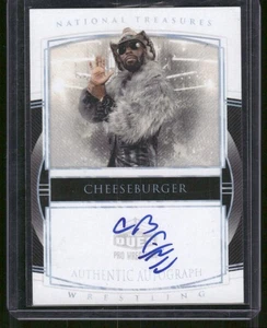 Auténtico autógrafo automático Cheeseburger Pro Wrestling Cues National Treasures - Imagen 1 de 2