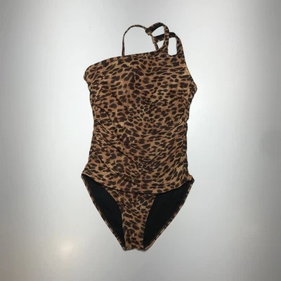 Купальник Holipick женский классический на одно плечо с анималистическим принтом собранный в рюш купальник M - Изображение 1 из 4