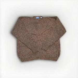 Brown Pendleton Men’s 100% Shetland Wool Cardigan Sweater Large Kurt Cobain Y2K - Picture 1 of 3