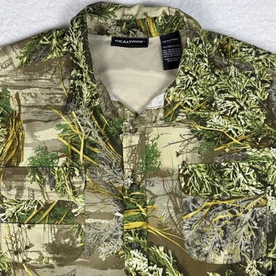 Realtree Mens 3XL Long Sleeve Button Up Camo Hunting Fishing Shirt - Image 1 of 4