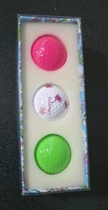 Neu versiegelt Lilly Pulitzer Golfbälle verpackt 3er Set Damen pink grün - Bild 1 von 6