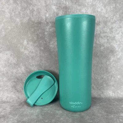 Aladdin Insulated eCycle Travel Coffee Mug Cup 16 oz Blue Green w/ Twist Lid - Image 1 of 4