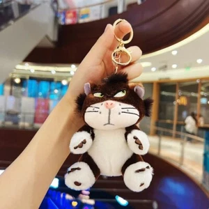 Cute Lucifer Cat Disney Keychain Anime Plushie Soft Doll Birthday Gift Bag Penda - Picture 1 of 4