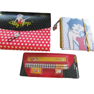Betty Boop Porta File Notebook & Pencils Rubber Ruler Sharpener Boop-OOP-A-Doop - Picture 1 of 10