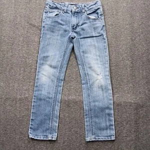 Lee Jeans Youth 7 Blue Skinny Fit Straight Leg Denim Causal Faded Whiskered - Picture 1 of 16