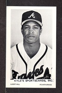 Albert Hall  ATLANTA BRAVES  UNSIGNED  3 x 4-7/8  TEAM ISSUE B&W PHOTO CARD #1
