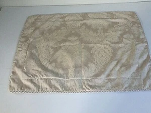 Standard Jacquard Pillow Sham BEIGE Floral Design Cotton Blend 25x20" - Picture 1 of 12