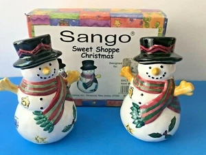 SANGO Sweet Shoppe Weihnachten SCHNEEMÄNNER Salz Pfeffer Set NEU NEU IM KARTON Sue ZIPKIN Xmas - Bild 1 von 6