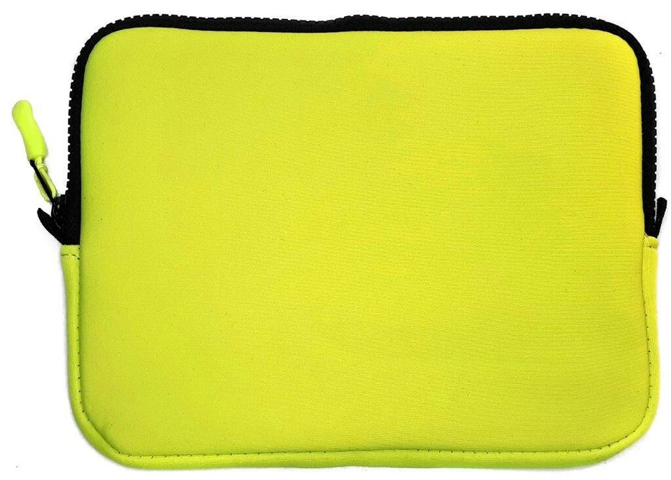 Funda suave de neopreno con cremallera multiusos para Apple iPad Mini amarillo neón Foto 1 de 4