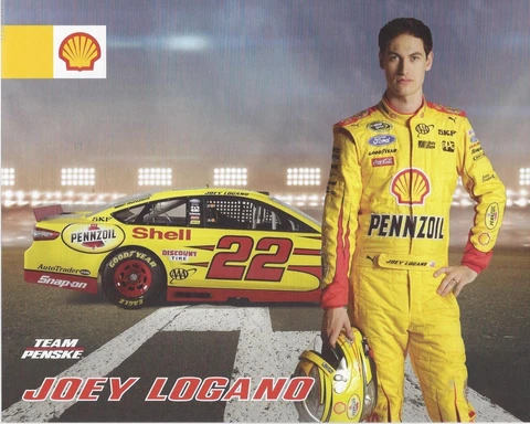 2015 JOEY LOGANO "SHELL PENNZOIL FORD FUSION" #22 NASCAR SPRINT CUP POSTCARD Cover
