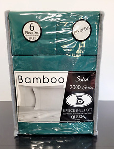 Dk. Green Queen Sheets 2000 Series Bamboo 6pc Deep Pocket Sheet Set 4 pillowcase