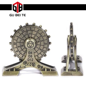7-in-1 Metall Spinner DND Würfel Roulette Dungeons Dragons RPG Bronze Riesenrad - Picture 1 of 5