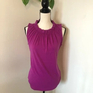 Banana Republic Sleeveless Ruffle Neck Blouse S - Imagen 1 de 8