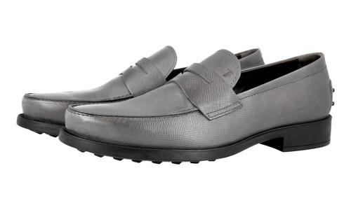 TOD’S SCARPE MOCASSINO LUSSO TOD'S PENNY XXM0GE0064ZD9SB605 GRIGIO PELLE NUOVE 10 5 44 5 45