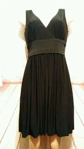 ANN TAYLOR LOFT Pequeño Vestido Negro Cóctel Noche Imperio Cintura Arco Espalda Talla 6 - Imagen 1 de 9