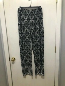 NEW Denim 24/7 Women's SZ 12 Comfortable Floral Elastic Waist Lounge Pants - Picture 1 of 2