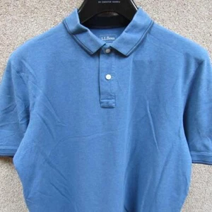 LL BEAN MENS SHORT SLEEVE BUTTONED POLOSHIRT SIZE L REF (NC02324) - Picture 1 of 6