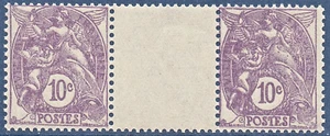 PAIRE INTERPANNEAU N° 233 NEUF ** GOMME D'ORIGINE SANS CHARNIERE - TYPE BLANC TB - Photo 1/1
