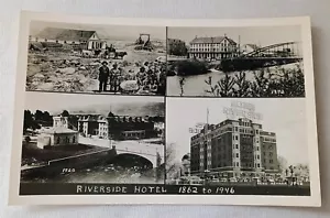 Cartolina fotografica d'epoca Riverside Hotel Reno Nevada dal 1862 al 1946 RPPC - Foto 1 di 2
