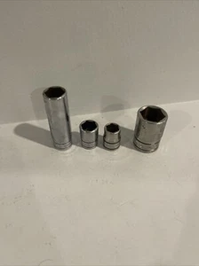 4 Stück Sechs-Punkt-Steckschlüsseleinsätze von Snap On Größen: 9/16, 1/2, 7/16, 3/4, - Bild 1 von 9