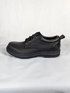 Skechers Mens Segment Rilar Leather Black Oxford Relaxed Fit Memory Foam 10 EW - Picture 1 of 21