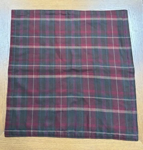 RALPH LAUREN 3 Red Green Plaid Tartan 100% Wool Euro Pillow Sham Barrington - Picture 1 of 9