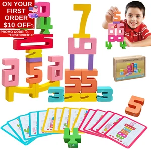 Wooden Number Building Blocks, Montessori Number Blocks, Digit Blocks Digital Bu - Picture 1 of 12