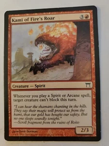 MTG Magic The Gathering Card Kami of Fire's Roar Creature Spirit Red Champions  - Picture 1 of 2