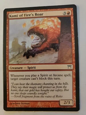 MTG Magic The Gathering Card Kami of Fire's Roar Creature Spirit Red Champions  - Image 1 of 2