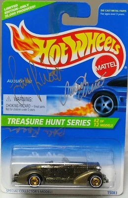 Hot Wheels Larry Wood, Bob Rosas + Auburn 852 Treasure Hunt 1996 autografiado Foto 1 de 4