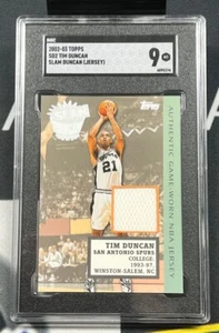 SGC 9 2002-03 Topps Slam Duncan #SD2 Tim Duncan Reliquia ESPUELAS - Imagen 1 de 2