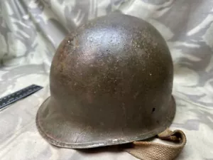 More details for original ww2 us army m1 helmet front seam