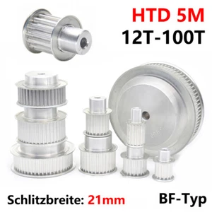 HTD 5M Zahnriemenscheibe Mit Schritt 12-100 Zahn Schlitz 21mm für CNC,3D Drucker - Picture 1 of 66