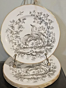 5 SELTENE Royal Stafford Asiatischer Fasan Schwarz Salat/- Dessertteller 8 Zoll - Bild 1 von 4