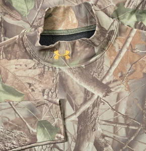 Under Armour Shirt Mens M Brown Camo Compression Mock Long Sleeve Realtree - Picture 1 of 11