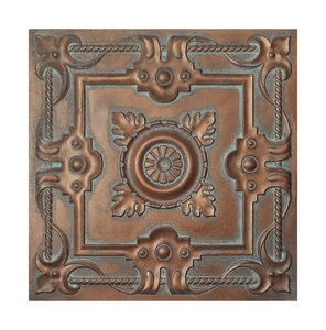 Vintage Pattern Tin Ceiling Tiles Decorative 3D panels PL29 Weather copper 10Pcs - Picture 1 of 16