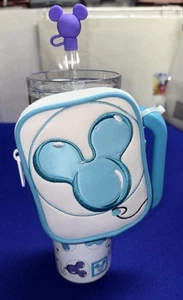 2025 Disney Parks Mickey Balloon Sipper Cup with Straw and Zippered Pouch NEW - Picture 1 of 9