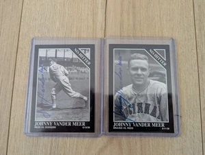 2- 1992 The Sporting News Johnny Vander Meer #367 #368 Auto No Hitter Authentic - Picture 1 of 6
