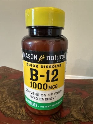 Mason Natural Vitamina B12 1000 mcg con liberación extendida de calcio - 200 comprimidos Foto 1 de 4