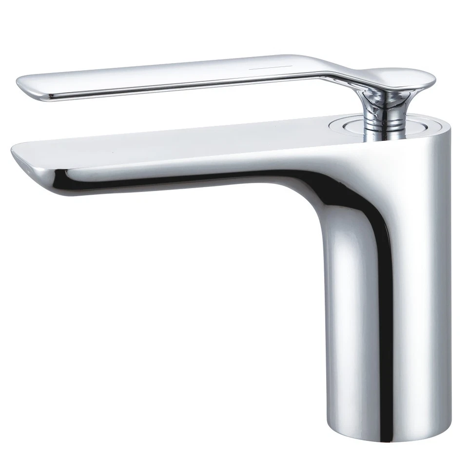 Design Bagno Rubinetto Miscelatore Monocomando Lavabo Cromo Sanlingo Serie KORA - Immagine 1 di 1