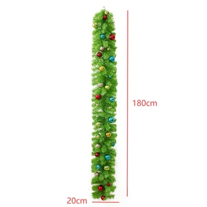 Holiday Decoration Green Christmas Vine 180cm Long PVC Material Design - Picture 1 of 6