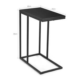 Industrial C-Shaped Side Table with Rectangular Top, 0.48m x 0.28m x 0.59m - Picture 1 of 12