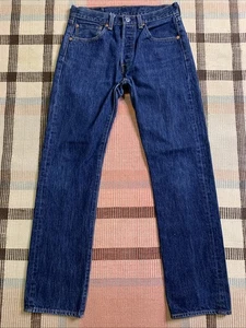 Levi's 501 Button Fly Distressed Denim Blue Jeans Measure 30x31!!! 1765 - Picture 1 of 8